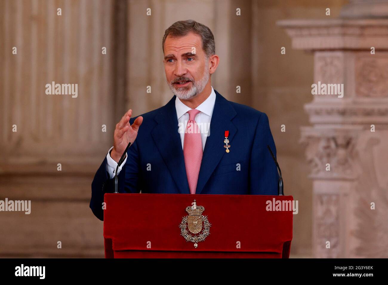 Madrid, Madrid, Espagne. 18 juin 2021. Le roi Felipe VI d'Espagne assiste à la remise des Prix de l'ordre du mérite civil au Palais Royal le 18 juin 2021 à Madrid, Espagne crédit: Jack Abuin/ZUMA Wire/Alay Live News Banque D'Images