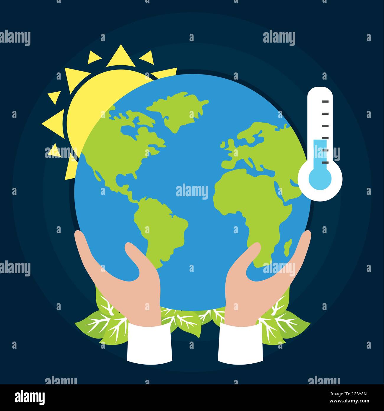 illustration des mains avec la planète terre Illustration de Vecteur