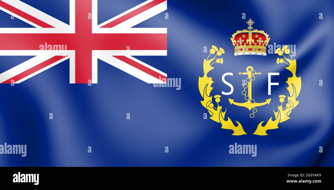 3D Ensign de l'Scottish Fisheries protection Agency. Illustration 3D. Banque D'Images