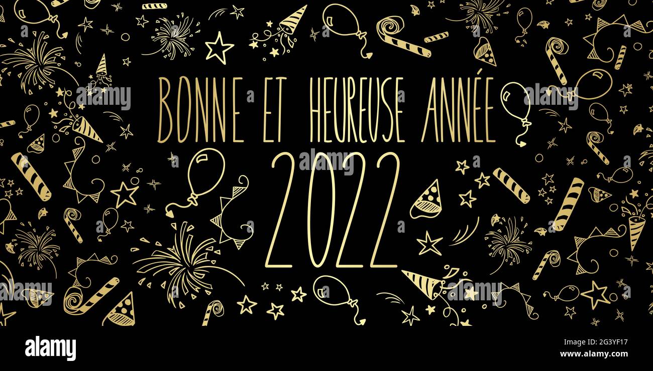 Illustration de la fête de la bonne année 2022 en français Photo Stock -  Alamy