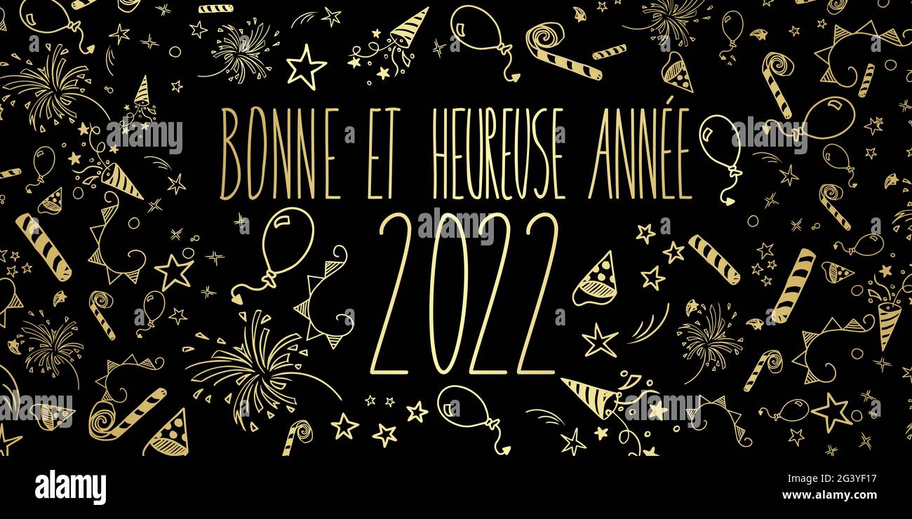 Illustration De La Fete De La Bonne Annee 22 En Francais Photo Stock Alamy