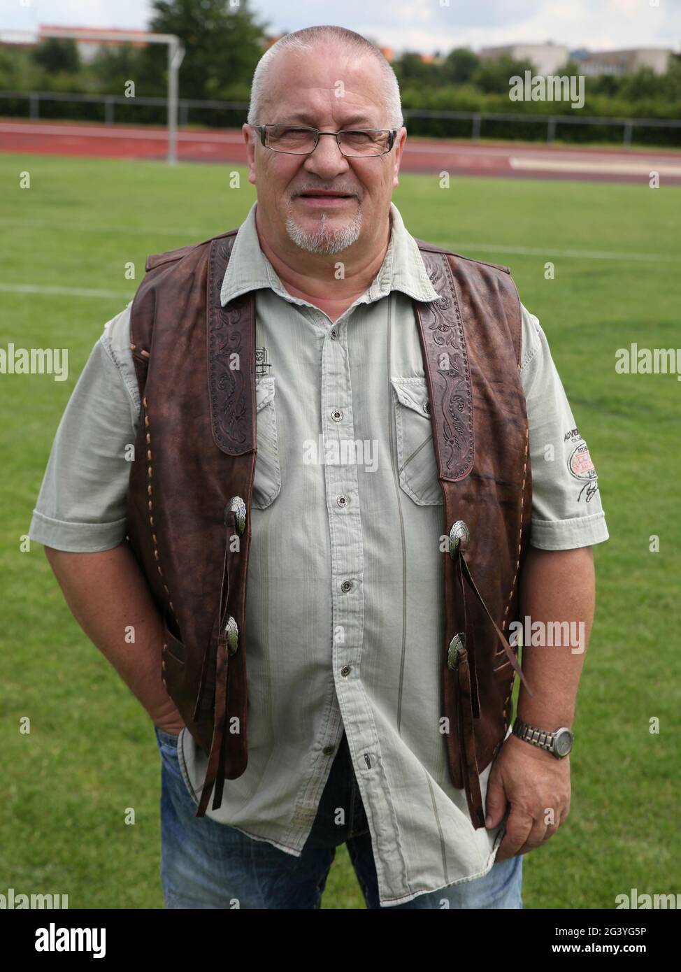 Joueur national de football et légende du GDR Wolfgang Steinbach 1er FC Magdeburg Banque D'Images
