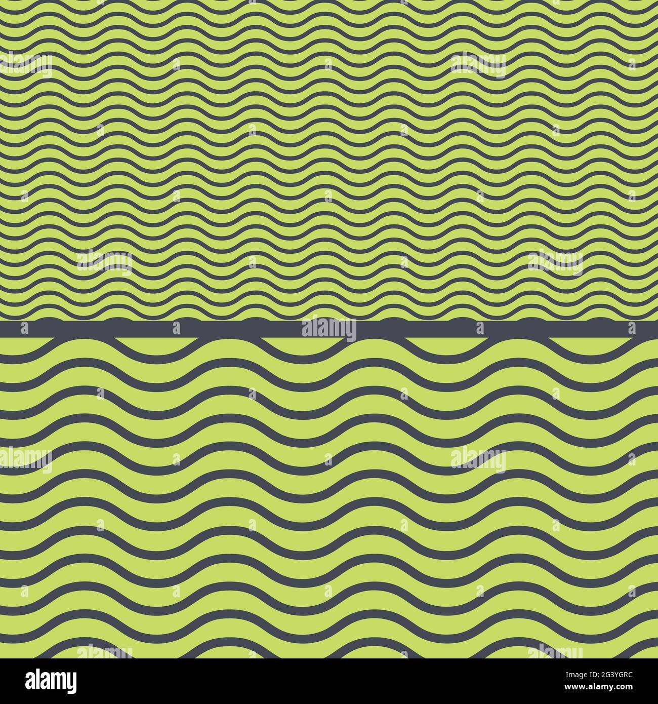 Motif organique simple abstrait sans couture. Motif de lignes ondulées évolutif. Ensemble de 2 courbes différentes. Fond vert fluo et bleu foncé Foregroun Illustration de Vecteur
