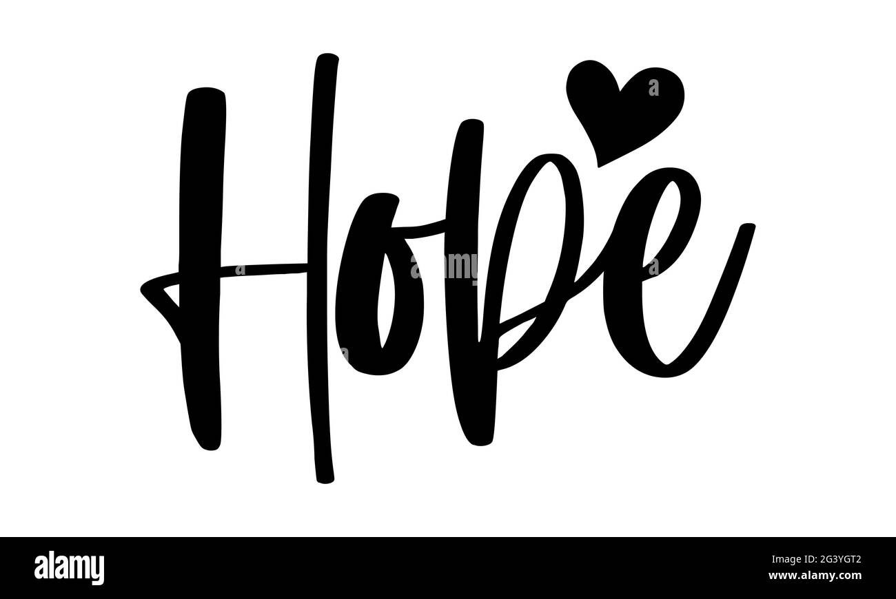 Hope - chien maman t chemises design, main dessiné lettering phrase, Calligraphie t t shirt design, isolé sur fond blanc, fichiers svg Banque D'Images