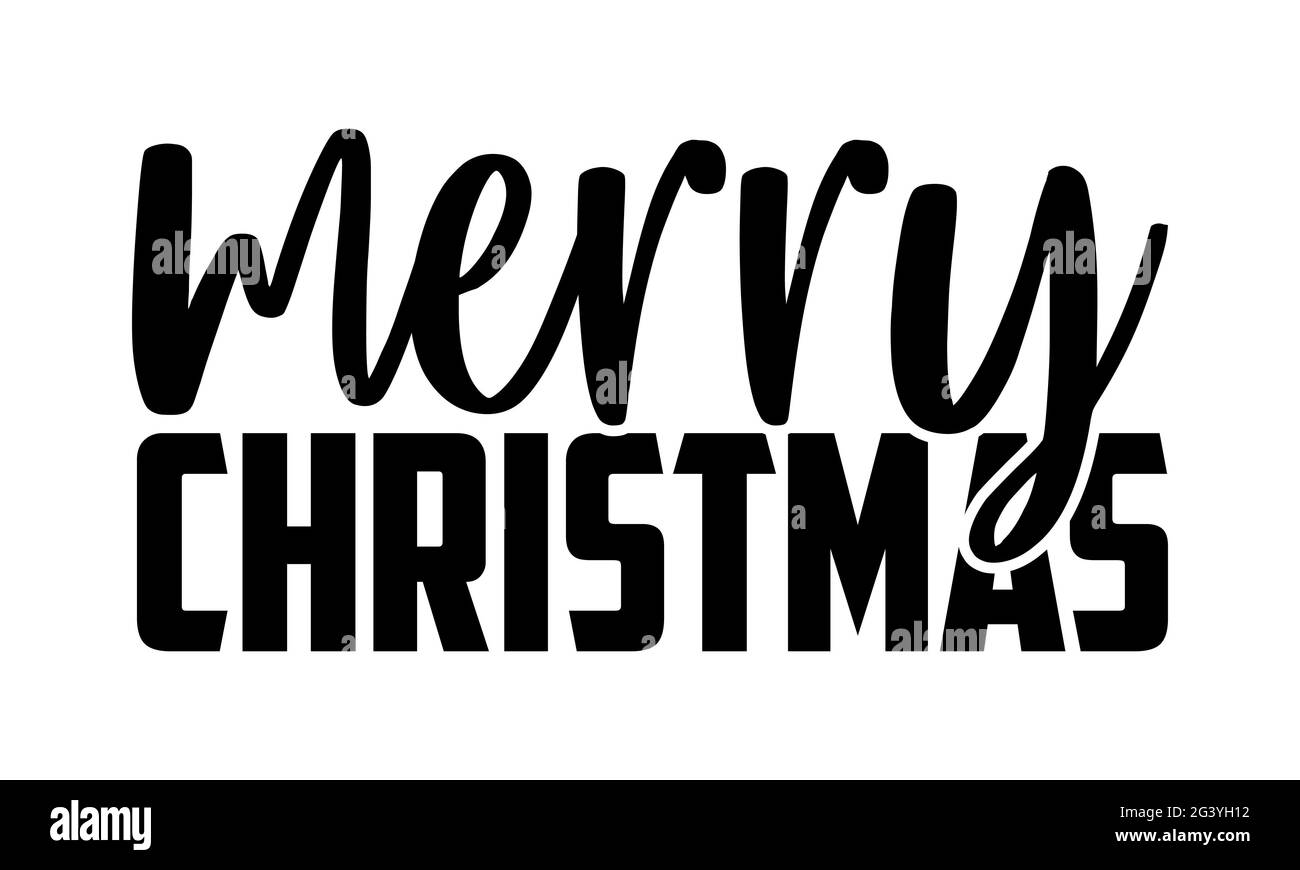 Merry Christmas - chien maman t chemises design, main dessiné lettering phrase, Calligraphie t t shirt design, isolé sur fond blanc, fichiers svg Banque D'Images