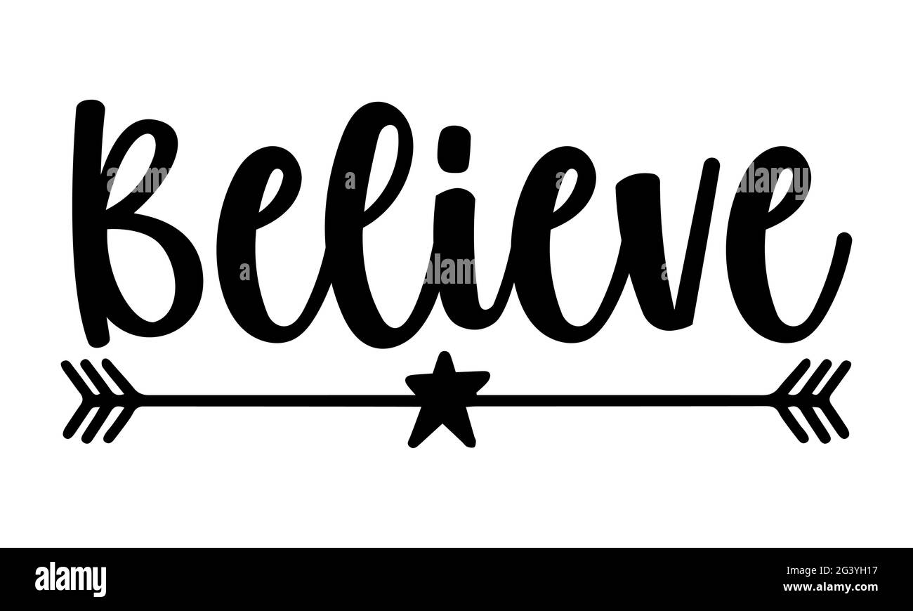 Croire - chien maman t chemises design, main dessiné lettering phrase, Calligraphie t t shirt design, isolé sur fond blanc, fichiers svg Banque D'Images