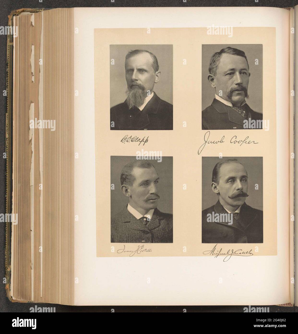 Portraits de quatre membres de la Chambre basse de l'État de New York. En haut à gauche Benjamin D. CLAPP, en haut à droite Jacob Cooper, en bas à gauche James J. Costello, en bas à droite Michael J. Costello. Banque D'Images