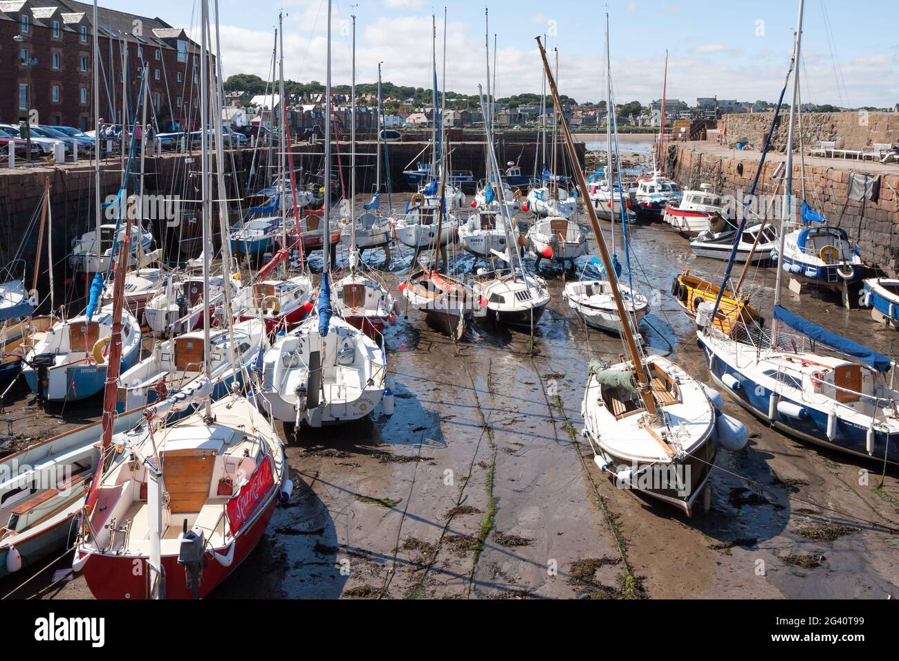 Port très fréquenté à North Berwick Banque D'Images