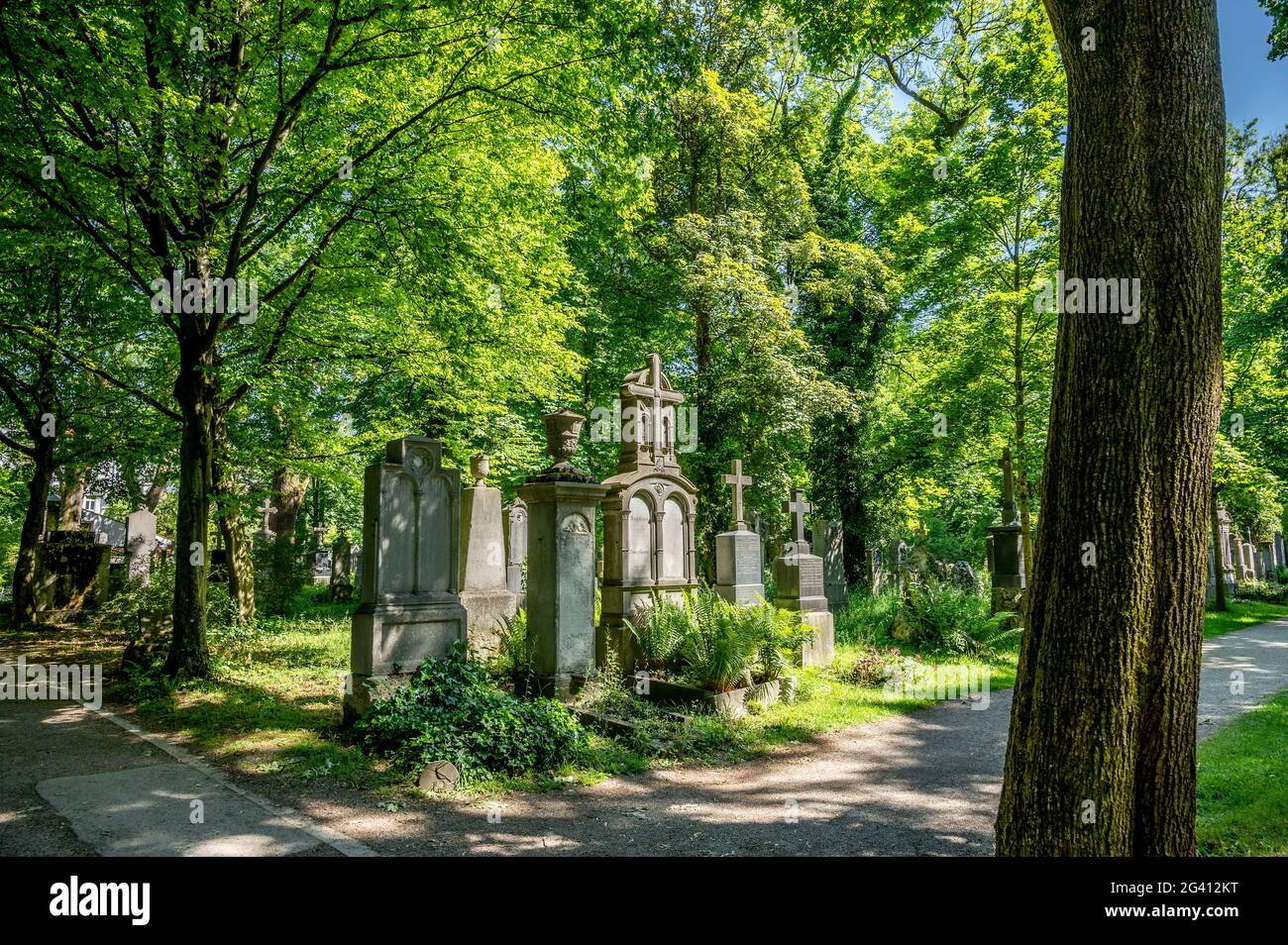 Ancien cimetière sud; Glockenbachviertel Munich; exposé en 1563; au nom du duc Albrecht V; Banque D'Images