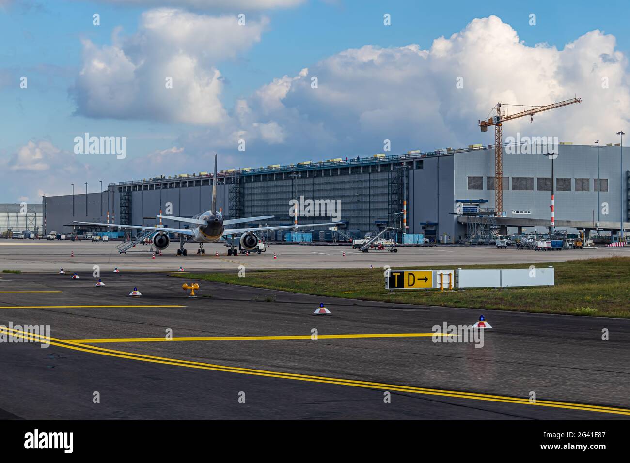 Vue d'ensemble du tablier de l'aéroport de Cologne Banque D'Images