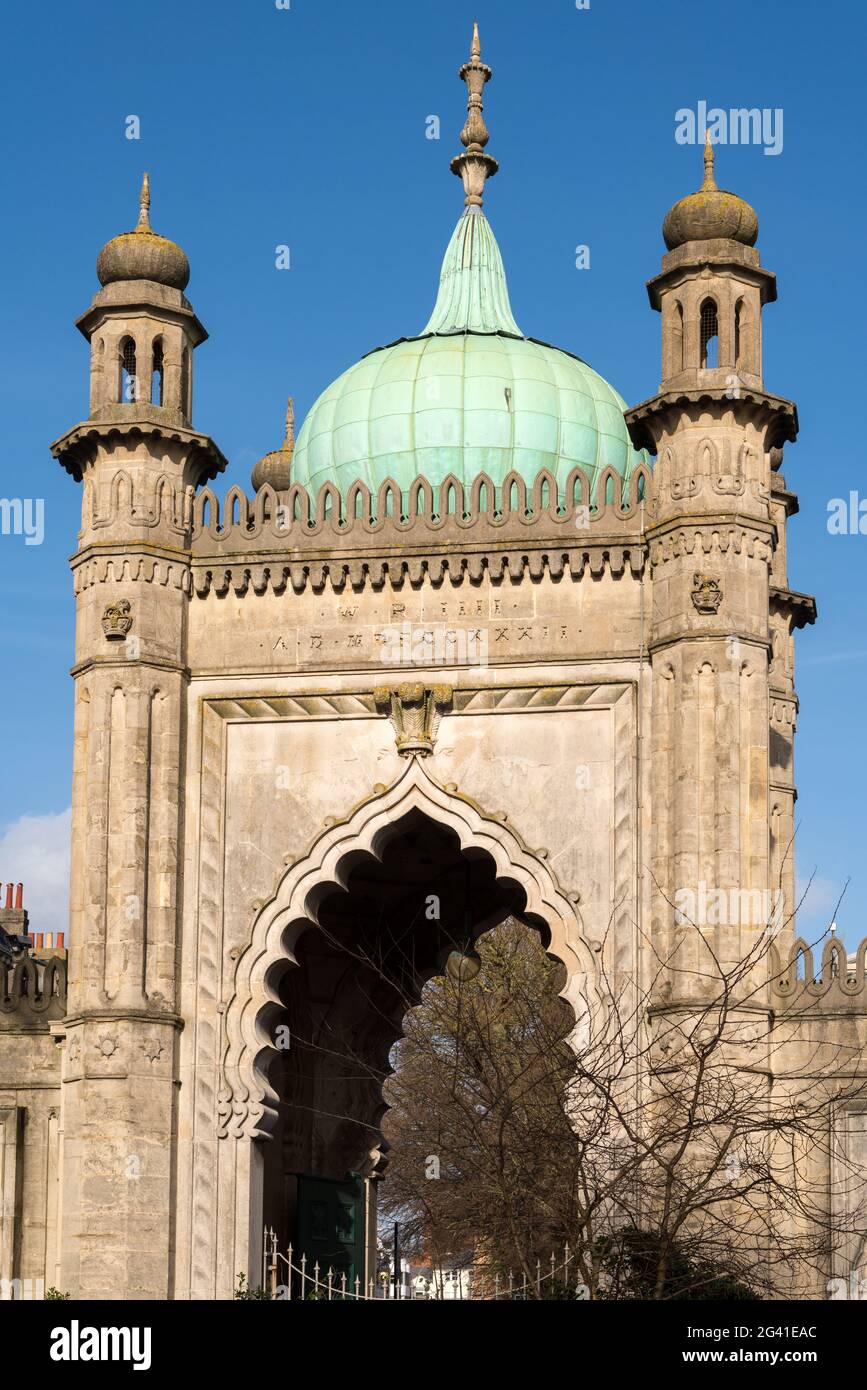 Vue sur le Royal Pavilion à Brighton Banque D'Images