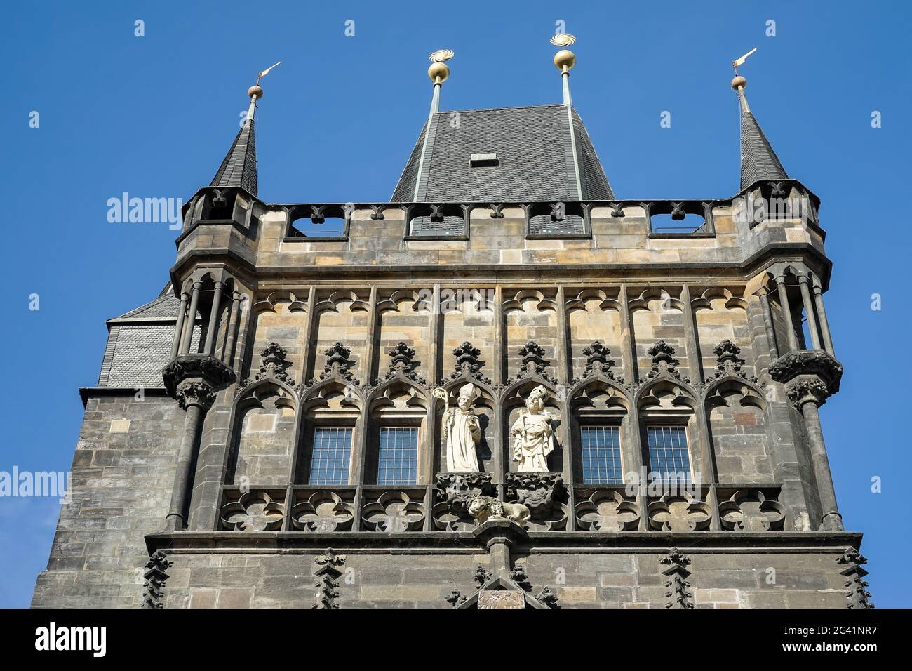 Tour d'entrée du pont Charles à Prague Banque D'Images