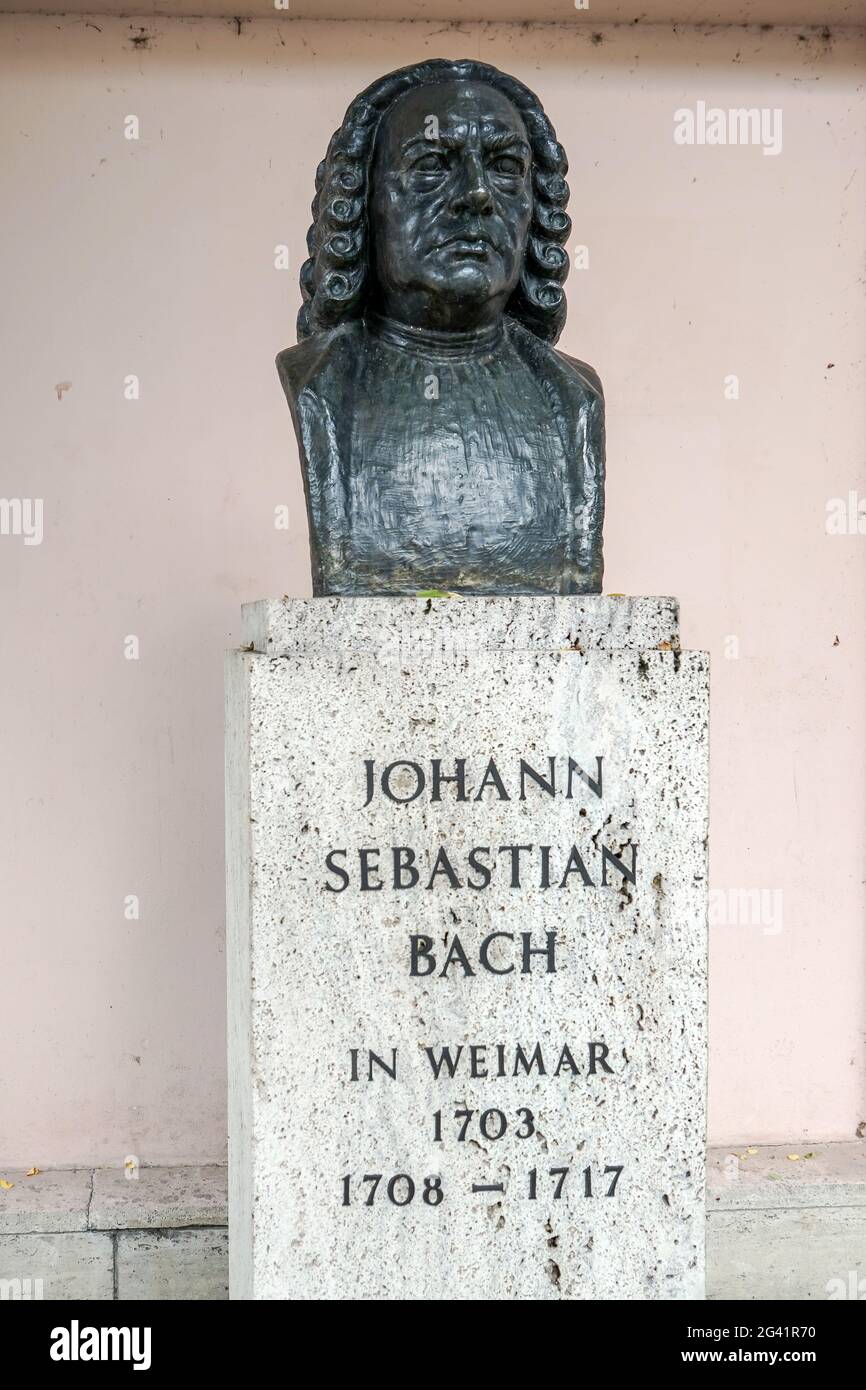 Buste de Johann Sebastian Bach à Weimar Banque D'Images