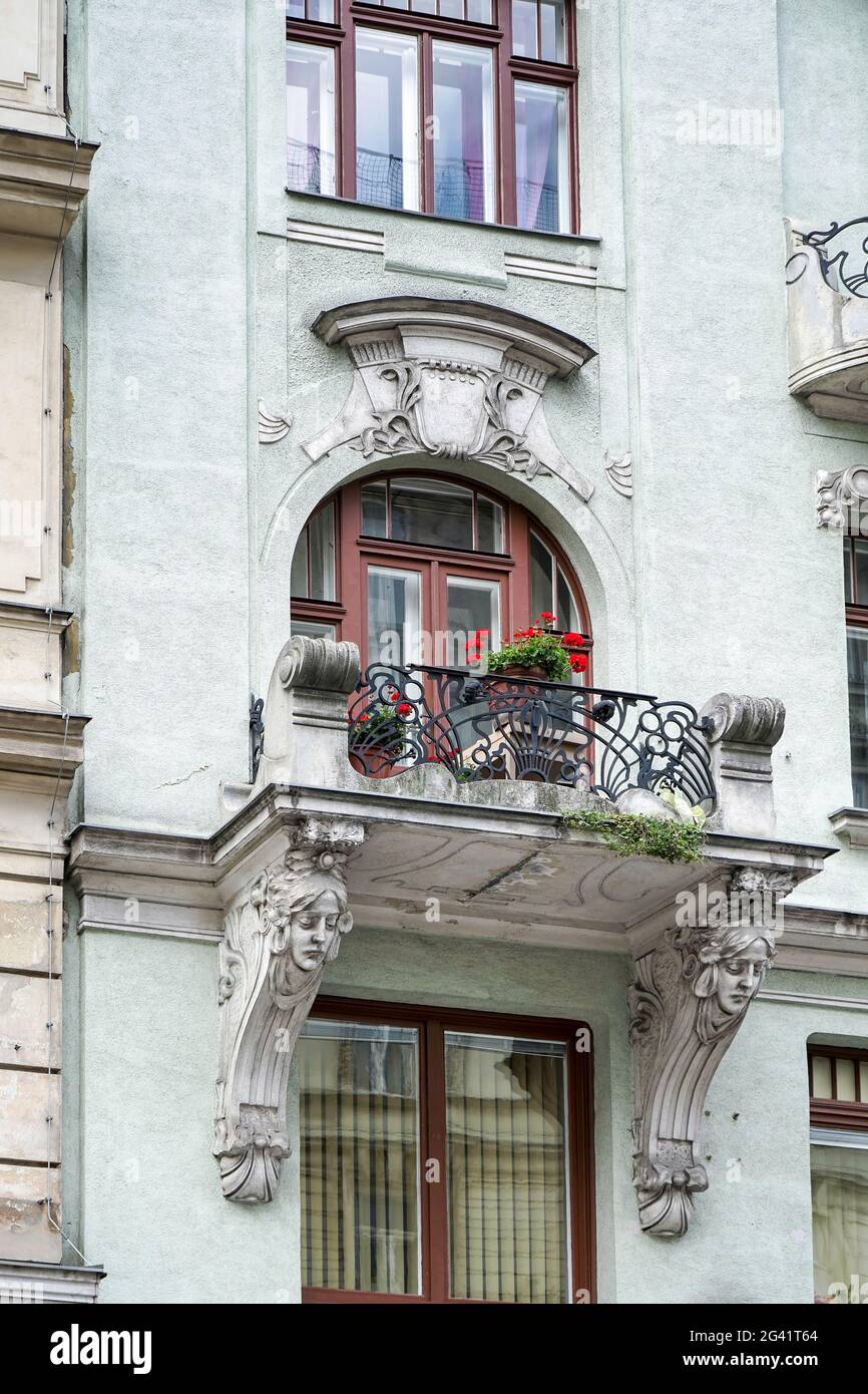 Détail d'un bâtiment baroque à Vienne Banque D'Images
