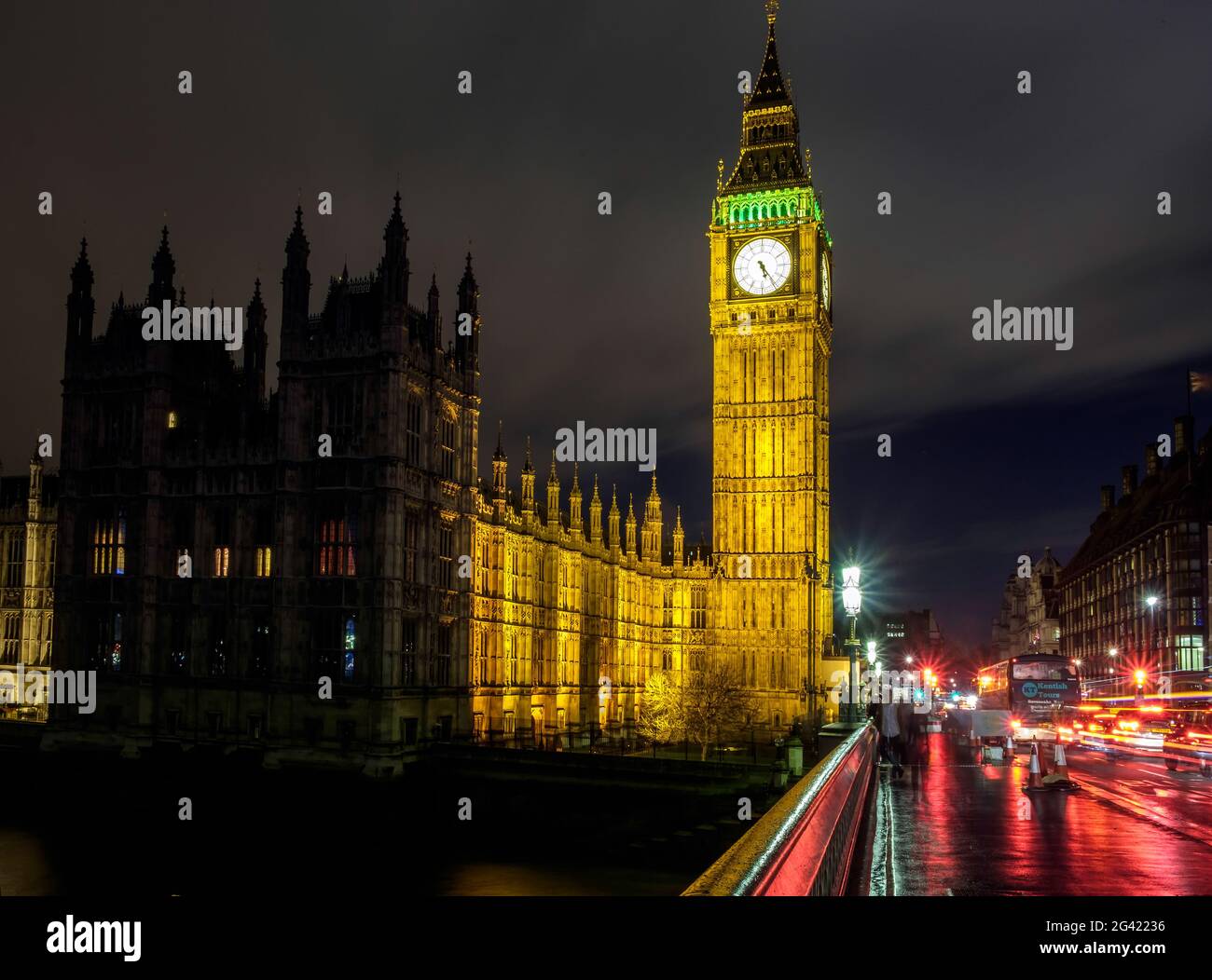 Vue de Big Ben à la nuit Banque D'Images