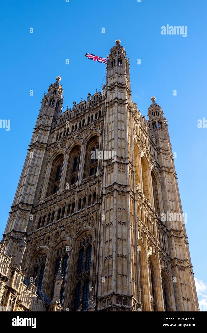 Vue sur les Maisons du Parlement Banque D'Images