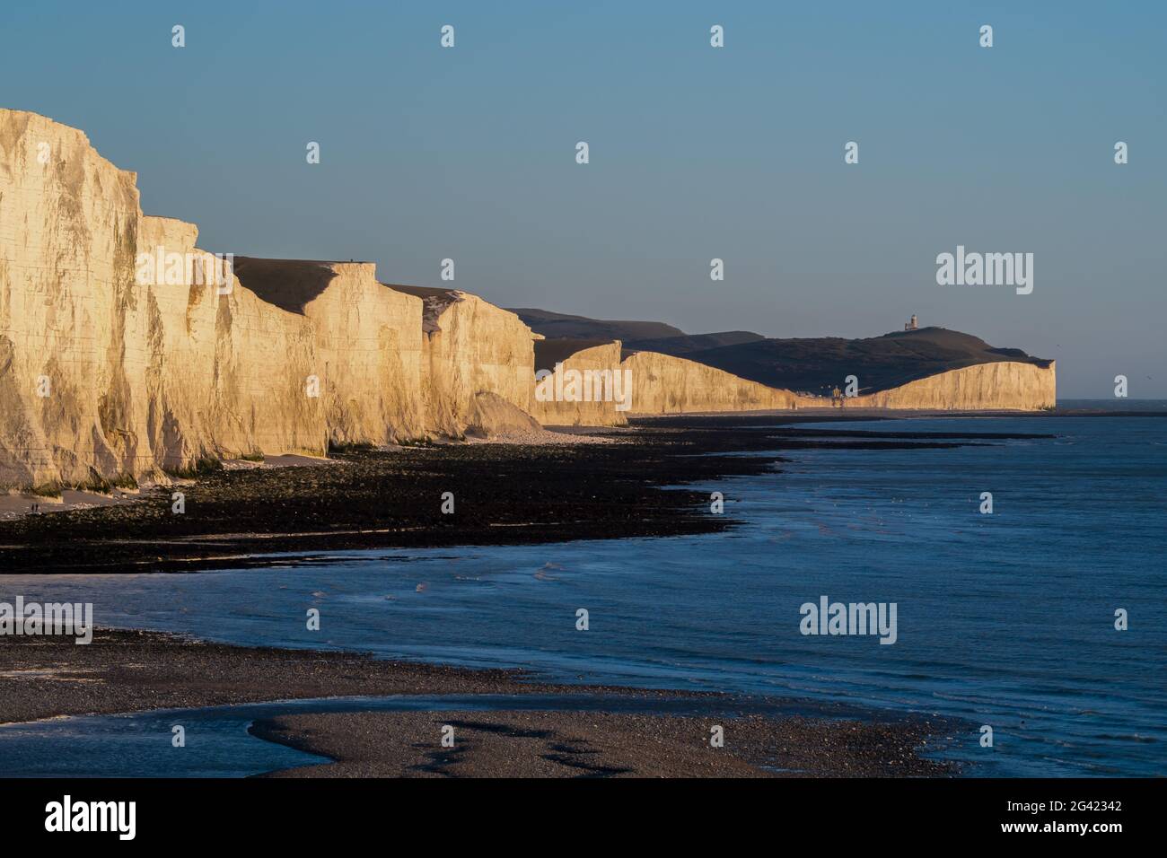 Les Sept Soeurs et l'estuaire de la rivière Cuckmere au Sussex Banque D'Images