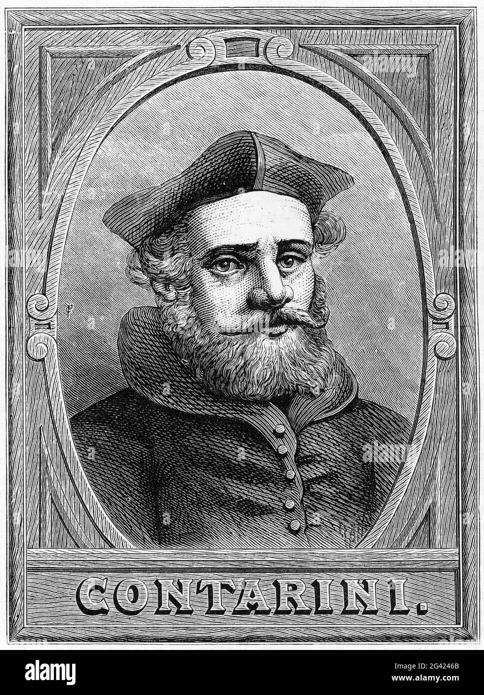 Gravure du Cardinal Gasparo Contarini de Venise Banque D'Images