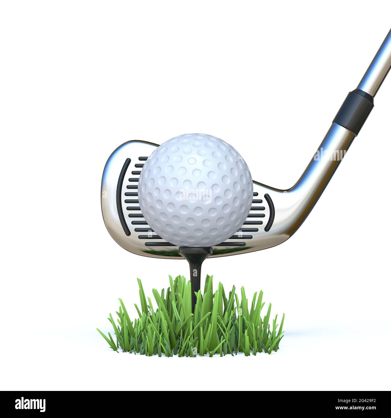 Balle de golf avec club de golf 3D Banque D'Images