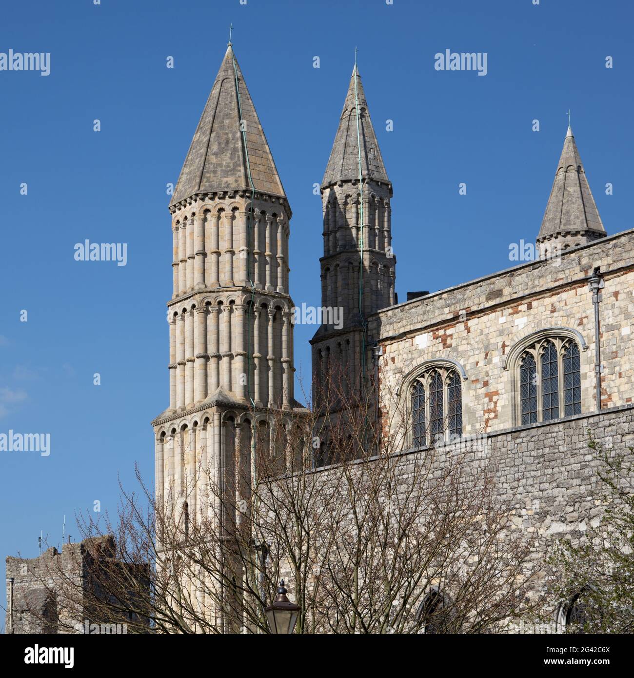 ROCHESTER, KENT/UK - MARS 24 : Vue sur la cathédrale de Rochester le 24 mars 2019 Banque D'Images