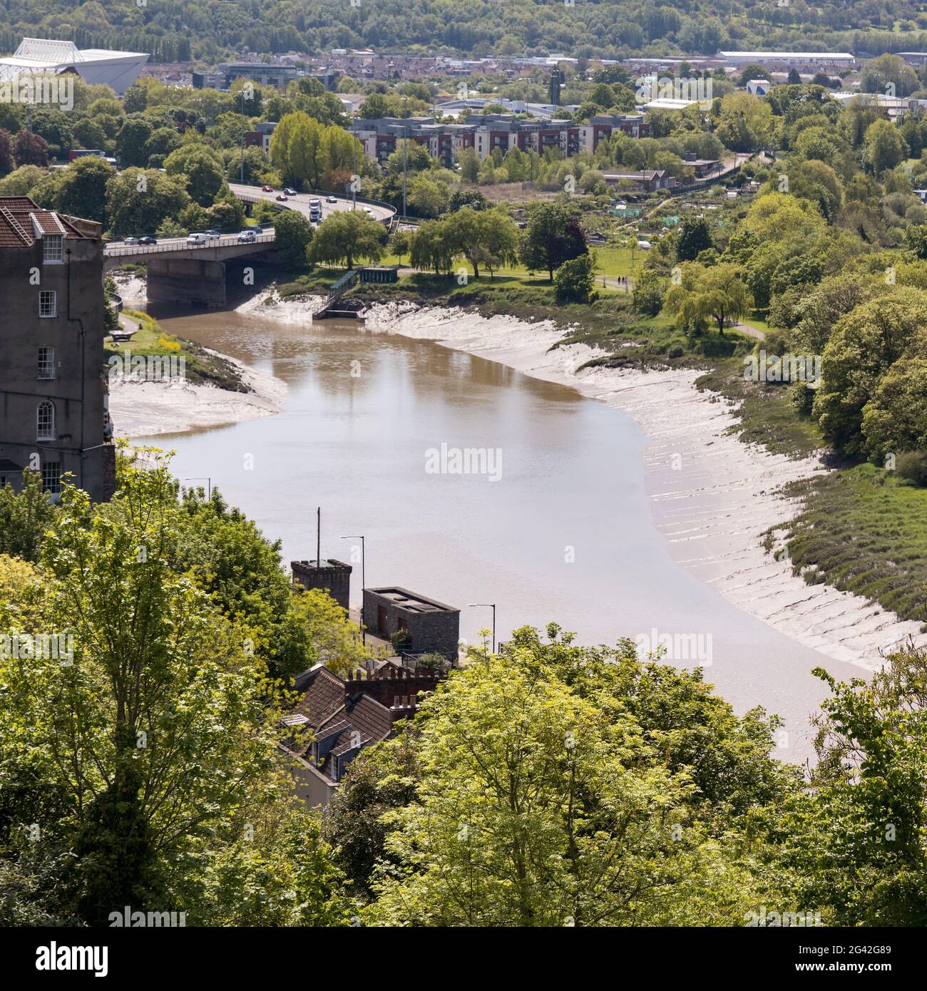 BRISTOL, Royaume-Uni - Mai 13 : Vue sur la rivière Avon de Clifton à Bristol le 13 mai, 2019 Banque D'Images