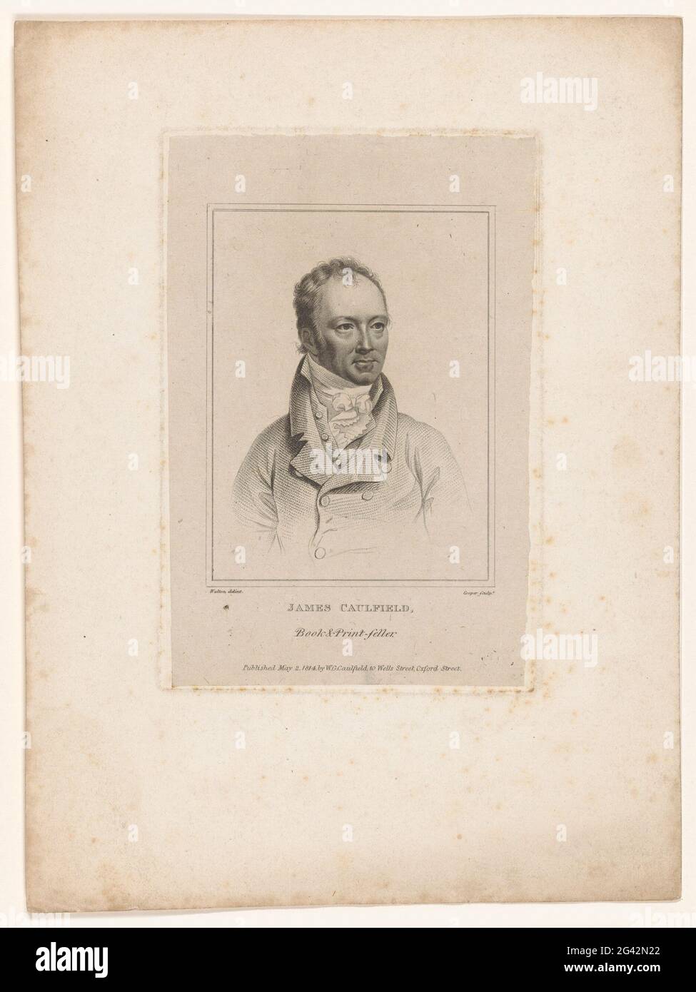 Portrait de James Caulfield, vendeur de livres et d'imprimés à Londres ; James Caulfield, vendeur de livres et d'imprimés. . Banque D'Images