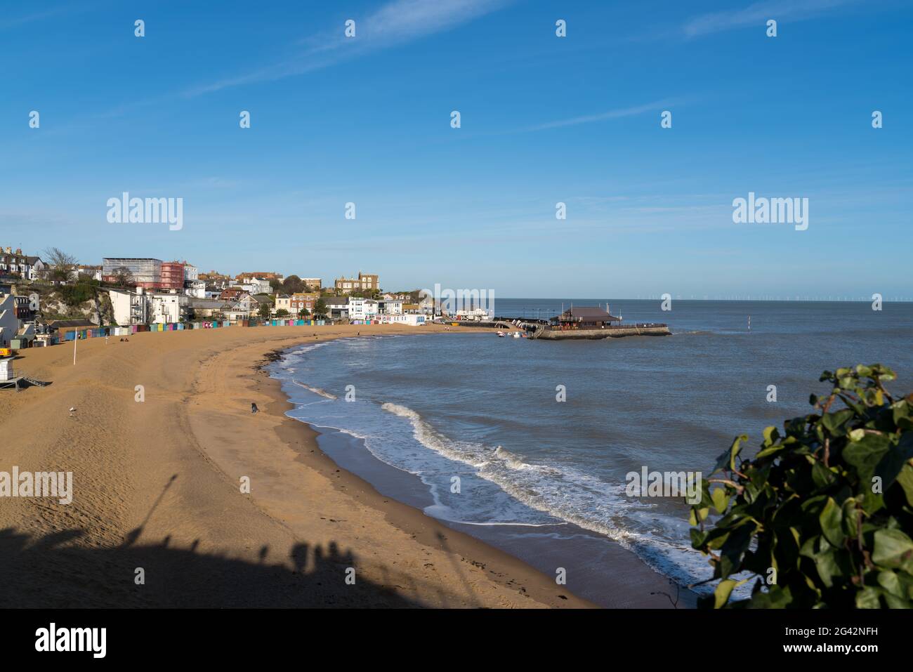 Broadescaliers, KENT/UK - 29 JANVIER : vue sur la plage de Broadescaliers le 29 janvier 2020. Personnes non identifiées Banque D'Images