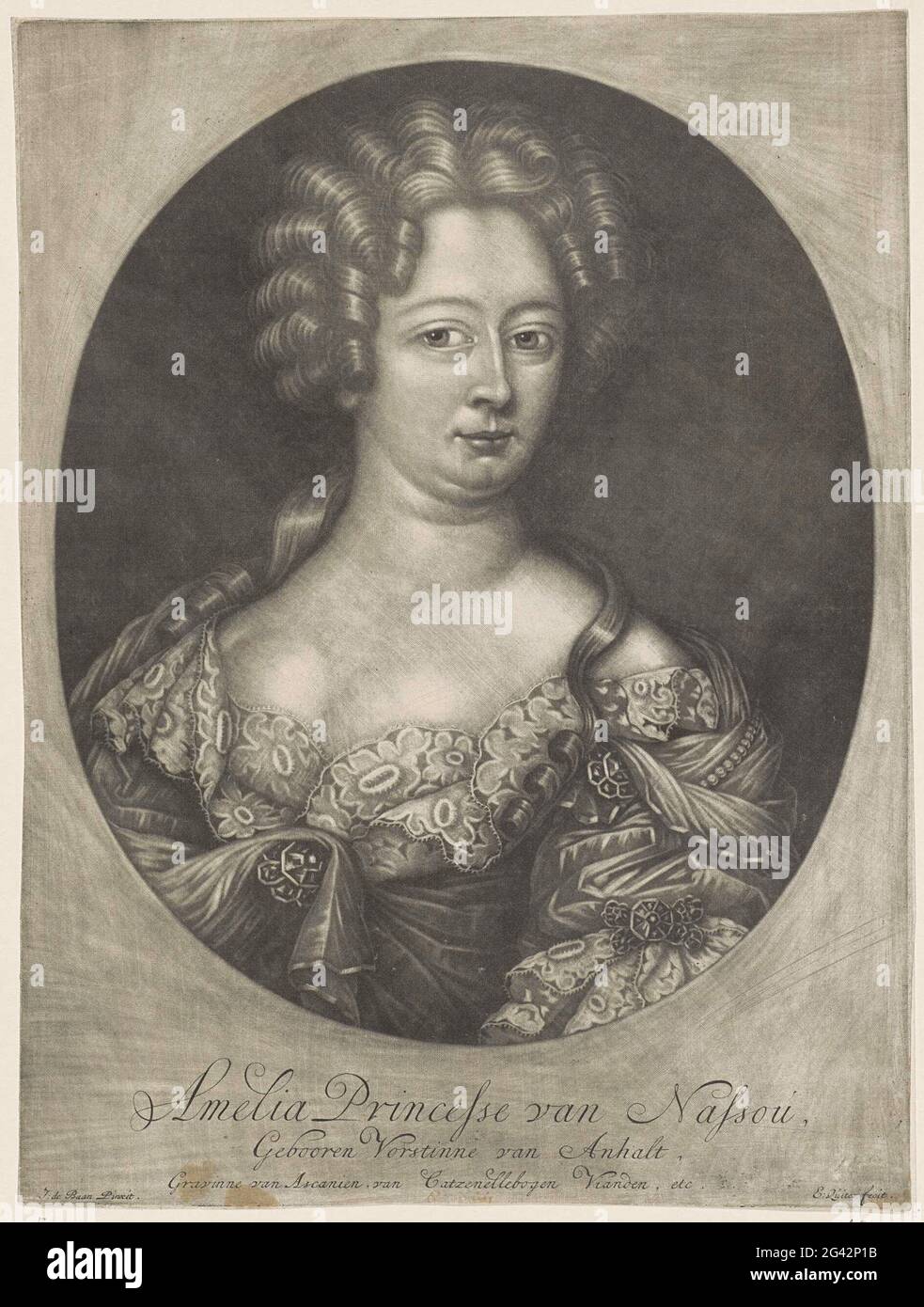 Portrait de Henriëtte Amalia d'AnhaltDessau. Portrait de Henriëtte