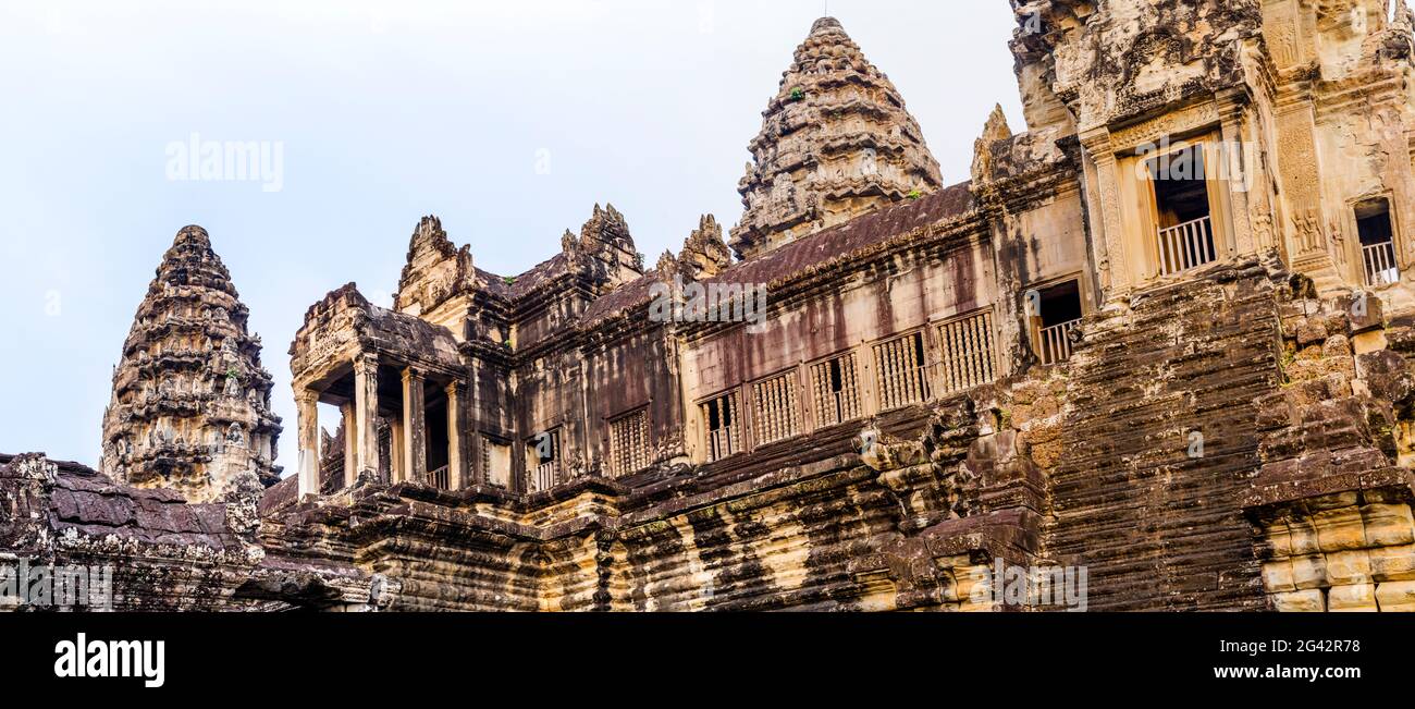 Ruines du temple d'Angkor Wat, Parc archéologique d'Angkor Wat, Siem Reap, Cambodge Banque D'Images