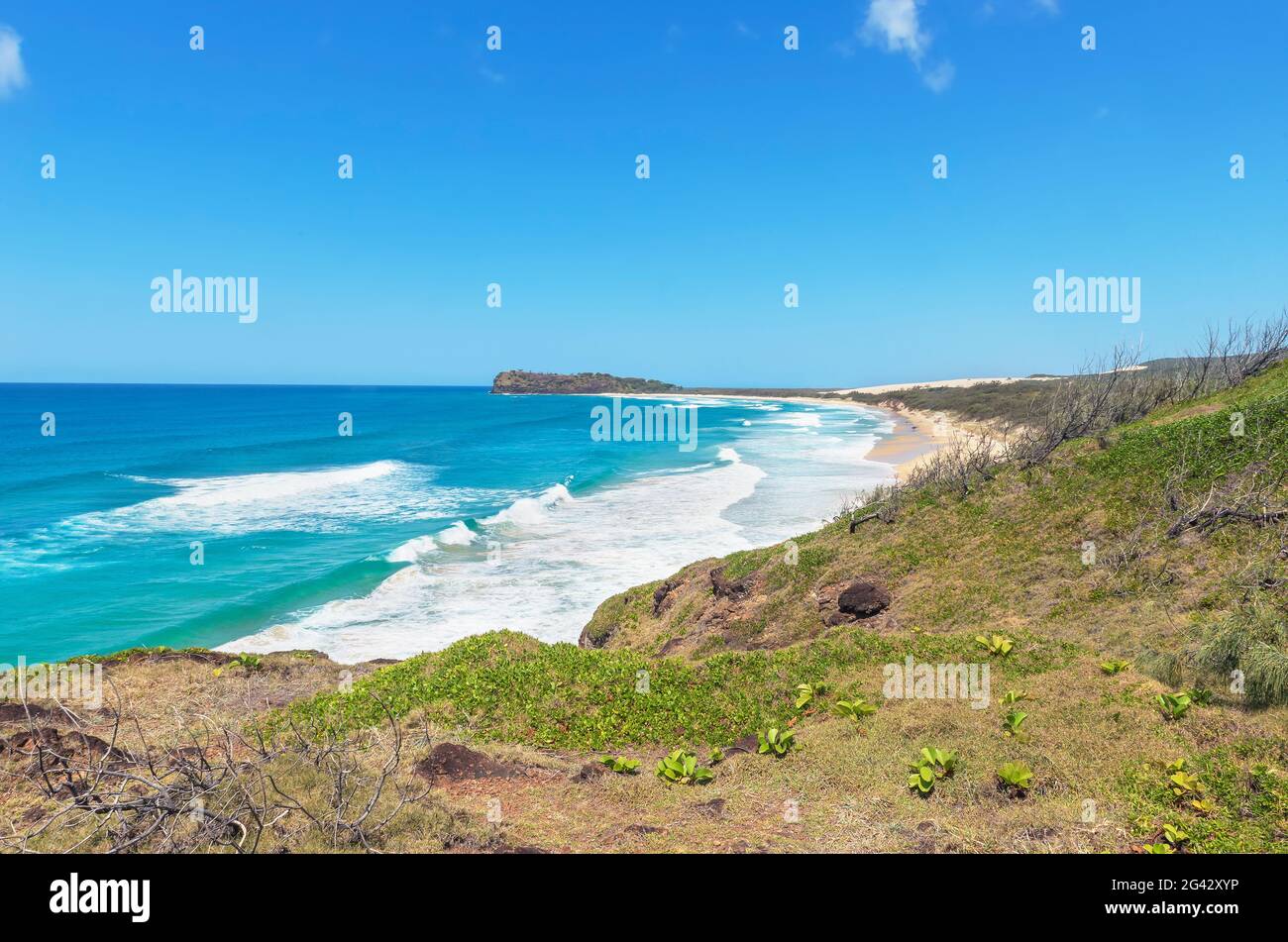 Soixante cinq Mile Beach, Great Sandy National Park, Fraser Island, Queensland, Australie Banque D'Images