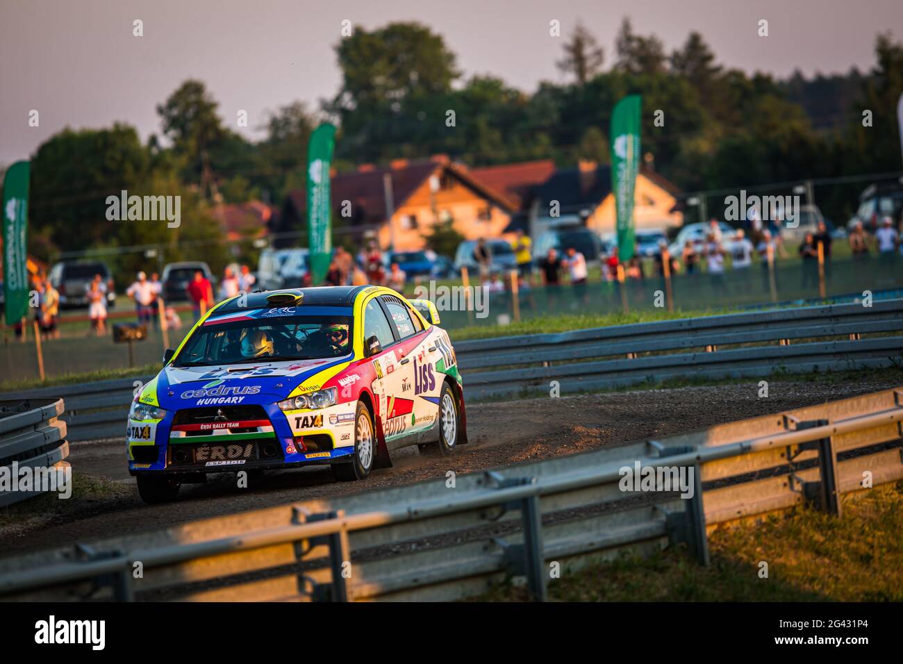 Mikolajki, Pologne. 18 juin 2021. 46 ERDI JR Tibor (HUN), CSOKO Zoltan (HUN), équipe ERDI KFT , Mitsubishi lancer Evo X, action pendant le rallye CER 2021 de la FIA Pologne, 1er tour du championnat européen de rallye 2021 de la FIA, du 18 au 20 juin 2021 à Mikolajki, Pologne - photo Bastien Roux / DPPI crédit: DPPI Media/Alamy Live News Banque D'Images