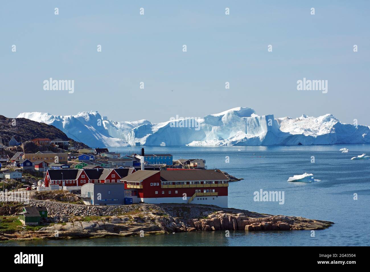 Vue sur l'iceberg et la baie de Disko, Ilulissat Banque D'Images