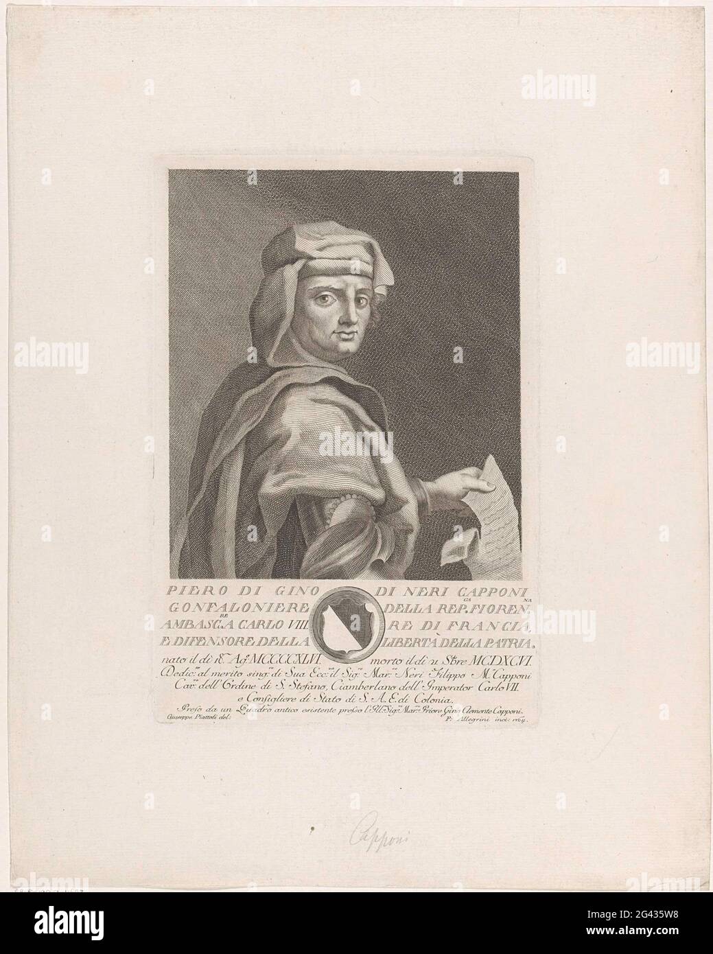 Portrait de Piero Capponi; Portraits de célèbres Italiens avec