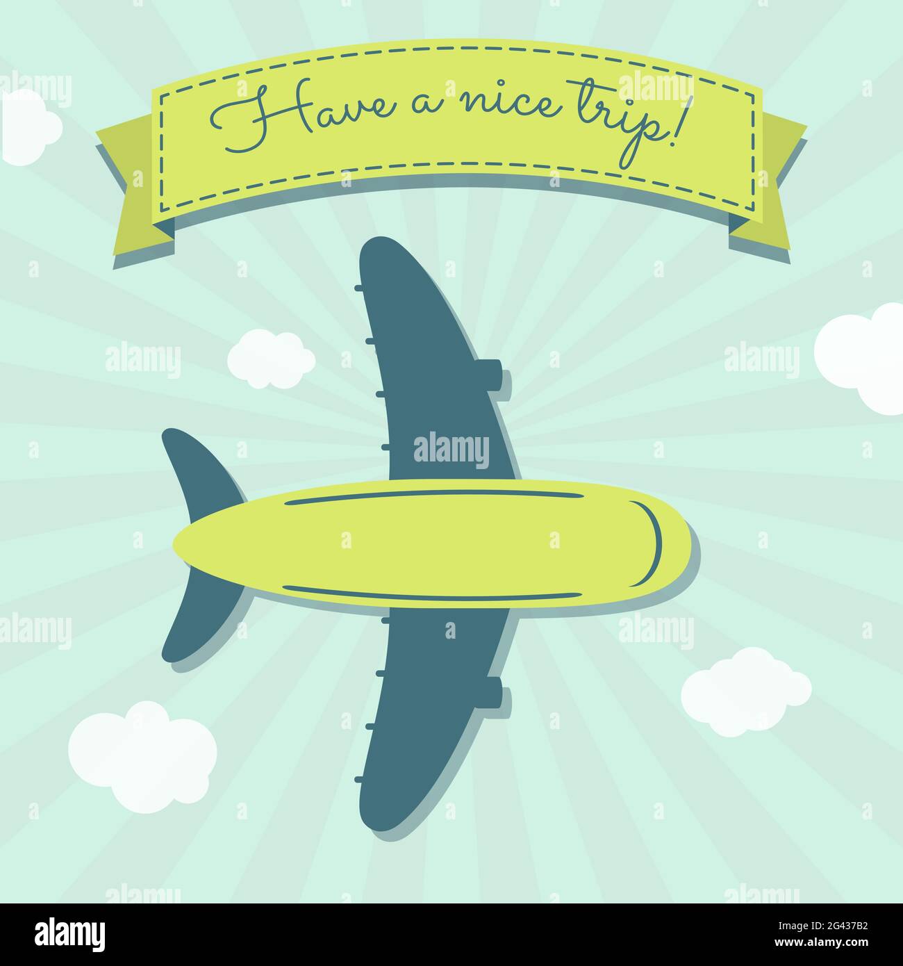 Un avion et un ruban avec le texte « faites un bon voyage ! » Illustration de Vecteur