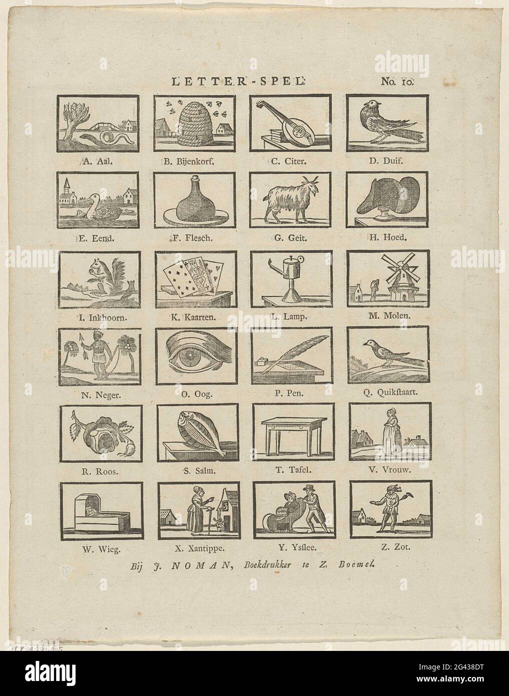 Jeu De Lettres Feuille Avec 24 Representations Des Lettres De L Alphabet Illustrees Avec Des Objets Des Animaux Et Des Figures Que Les Mots Commencent Par La Lettre Pertinente Sous Chaque Image Une