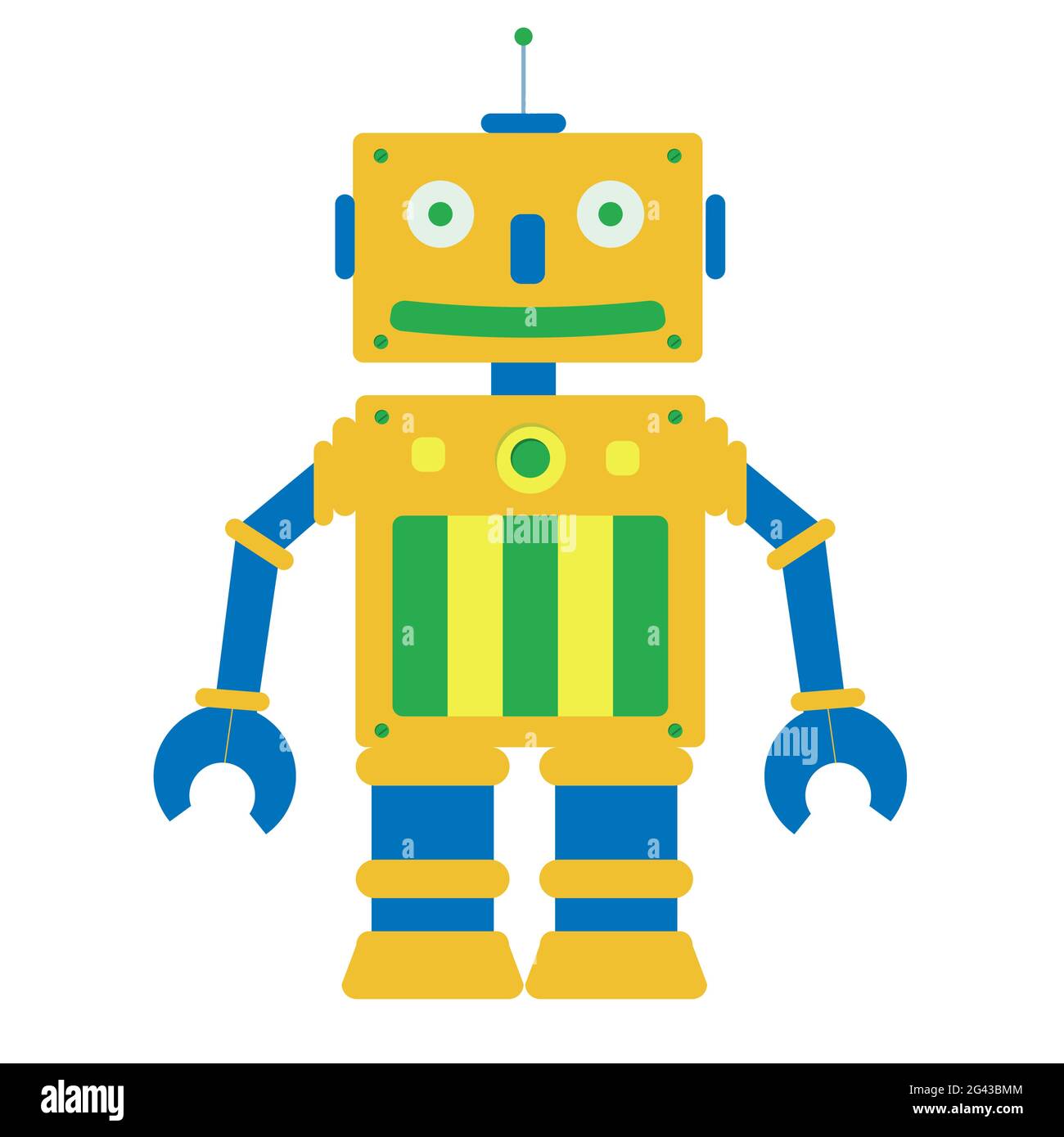 Dessin animé jouet robot sur fond blanc Image Vectorielle Stock - Alamy