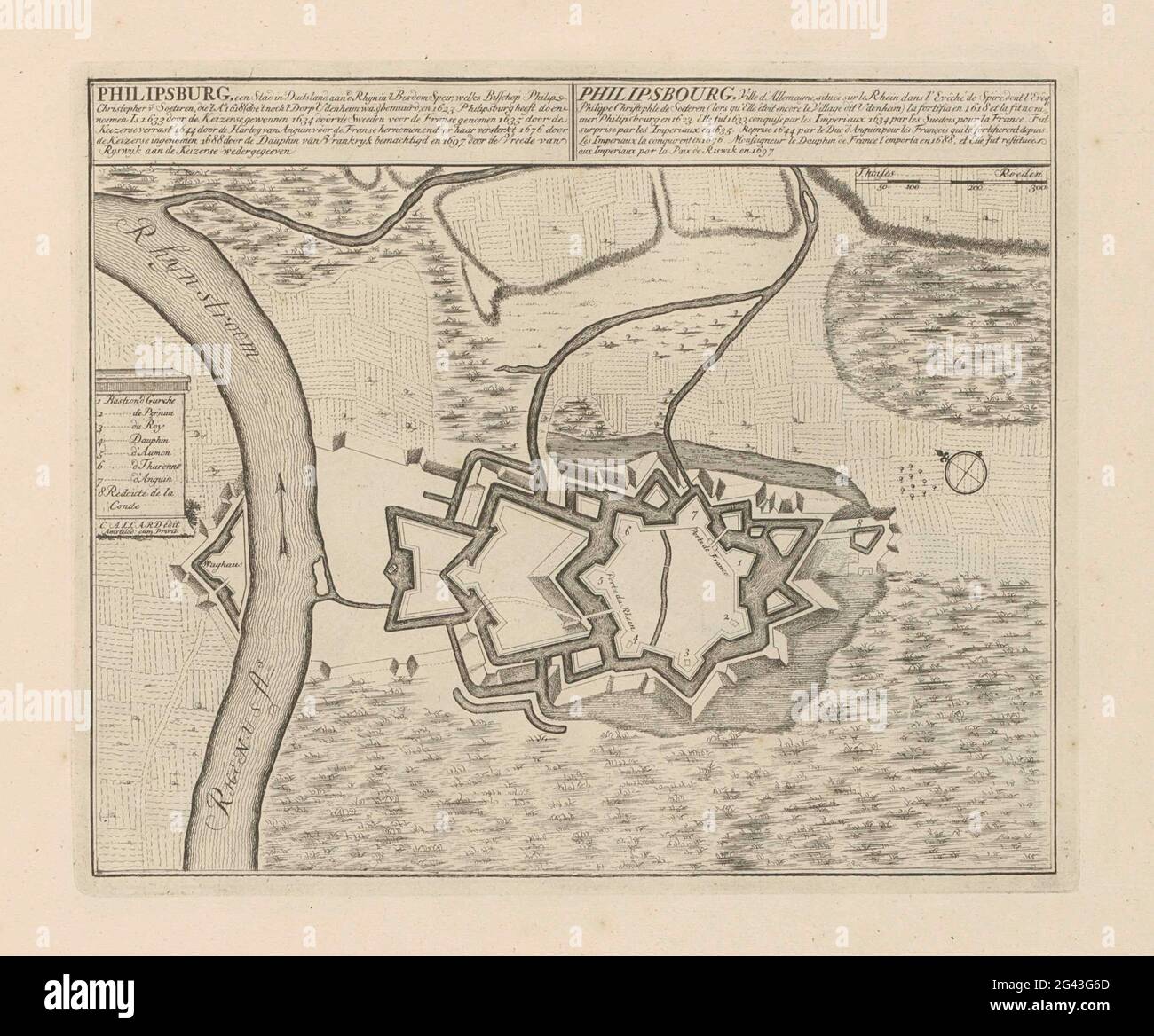 Carte De Philippsburg Philipsburg Une Ville D Allemagne Sur Le Rhijn Dans T Diocese Speir Les Principales Forterses Celles Fortes D Espagne De France D Italie La Savoia D Allemagne Et Des Pais Bas