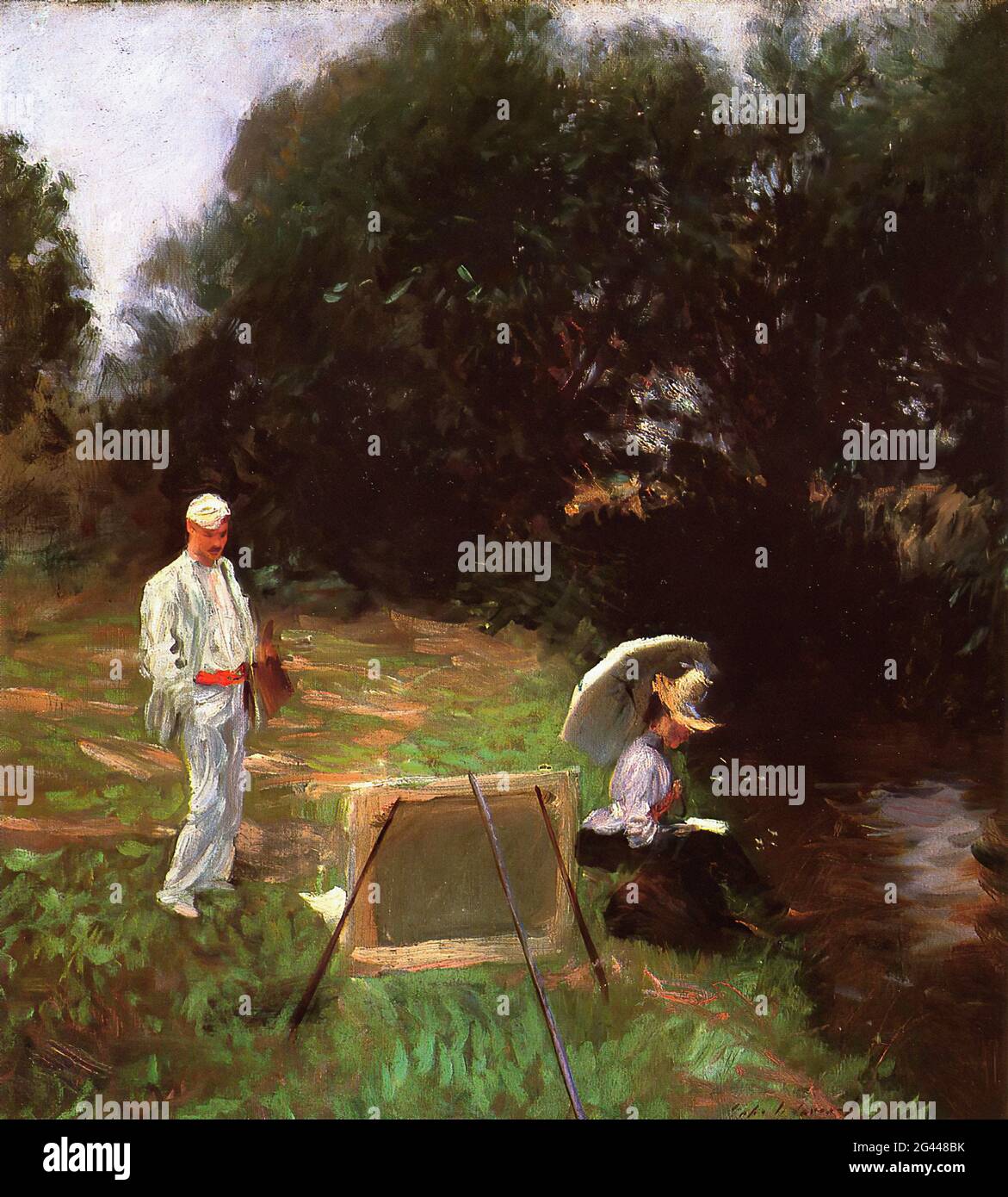 John Singer Sargent - Dennis Miller Bunker Painting Calcot 1888 Banque D'Images