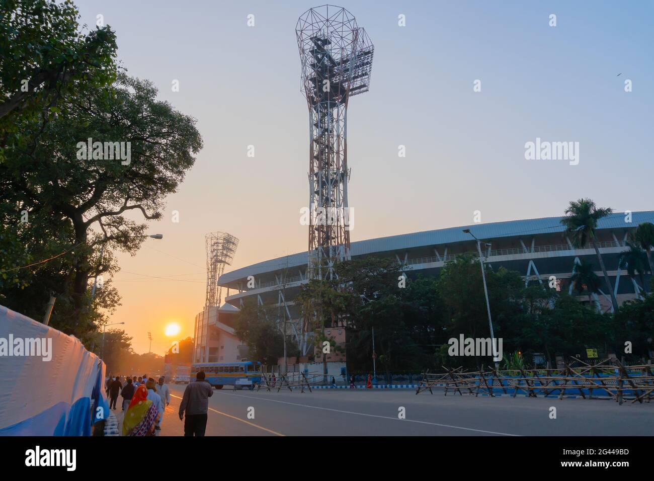 Kolkata, Bengale occidental, Inde - 12th janvier 2020 : l'Eden Gradens, bureau de L'ACR ou de l'Association de cricket du Bengale. Stade de cricket de renommée mondiale. Banque D'Images