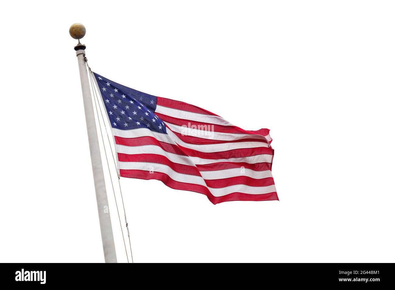 Le drapeau des États-Unis isolé sur fond de ciel blanc Photo Stock - Alamy