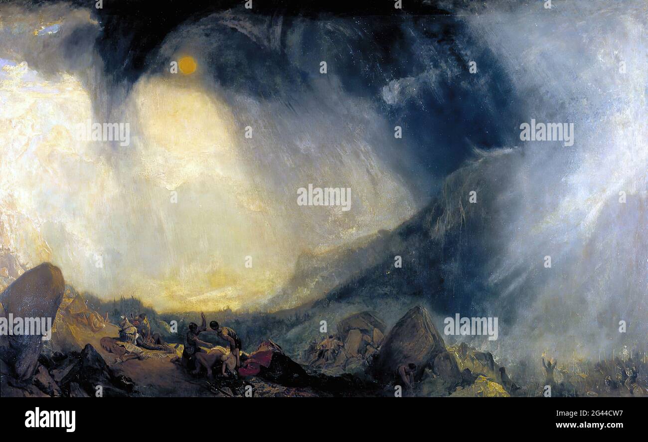 Joseph Mallord William Turner - tempête de neige Hannibal et son armée traversant les Alpes Banque D'Images