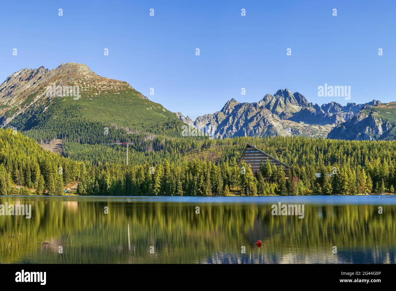 Strbske Pleso (lac), Slovaquie Banque D'Images