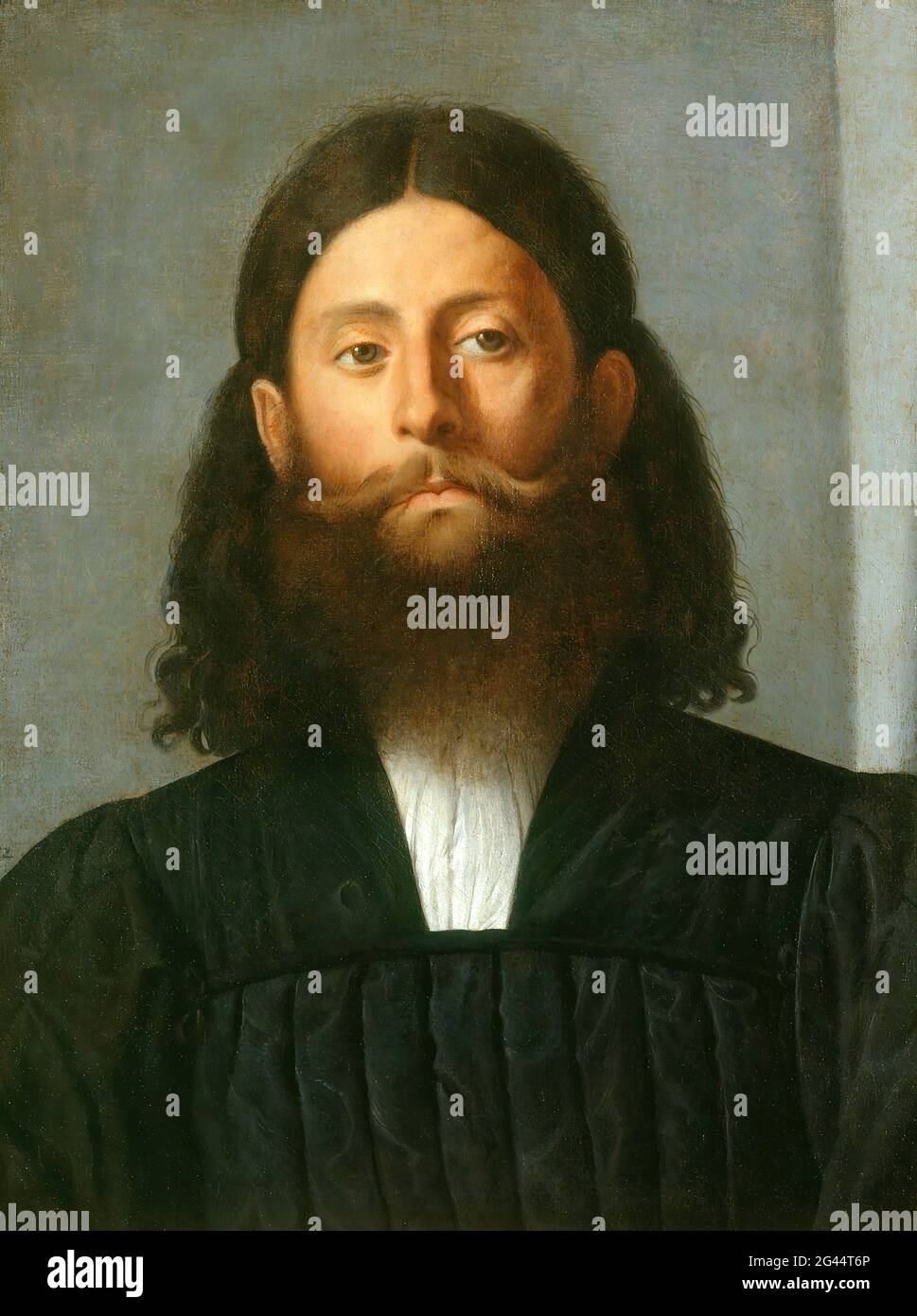 Lorenzo Lotto - Portrait d'un homme barbu Banque D'Images