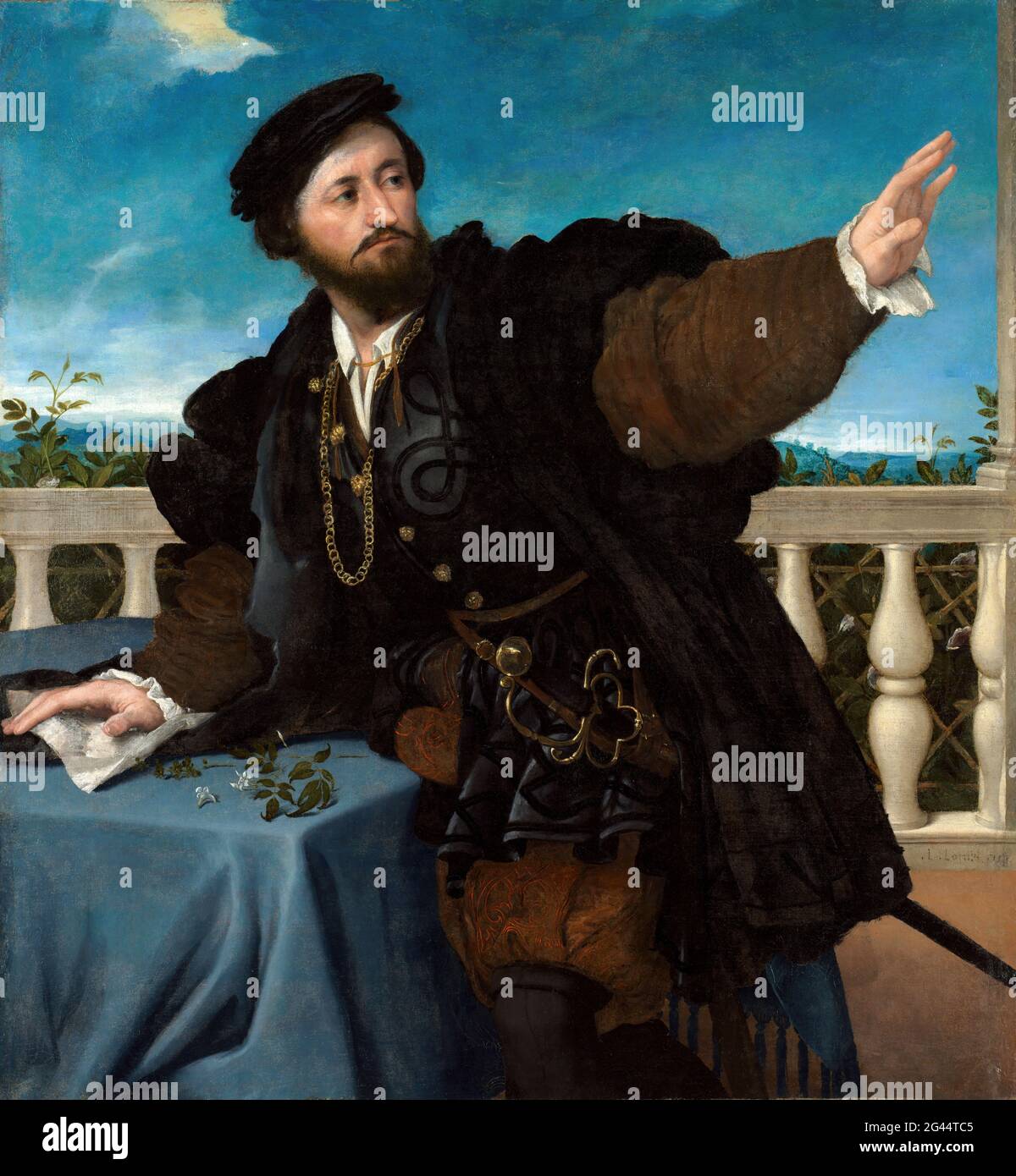 Lorenzo Lotto - Portrait d'un homme peut-être Girolamo Rosati Banque D'Images