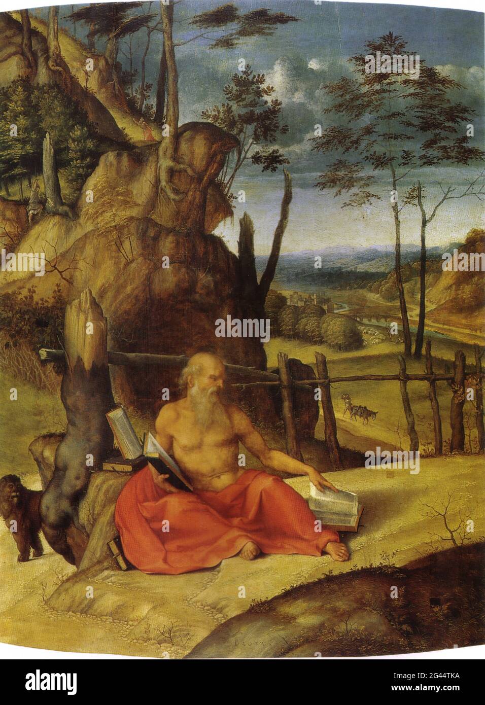 Lorenzo Lotto - désert de St Jerome 1 C 1509 Banque D'Images