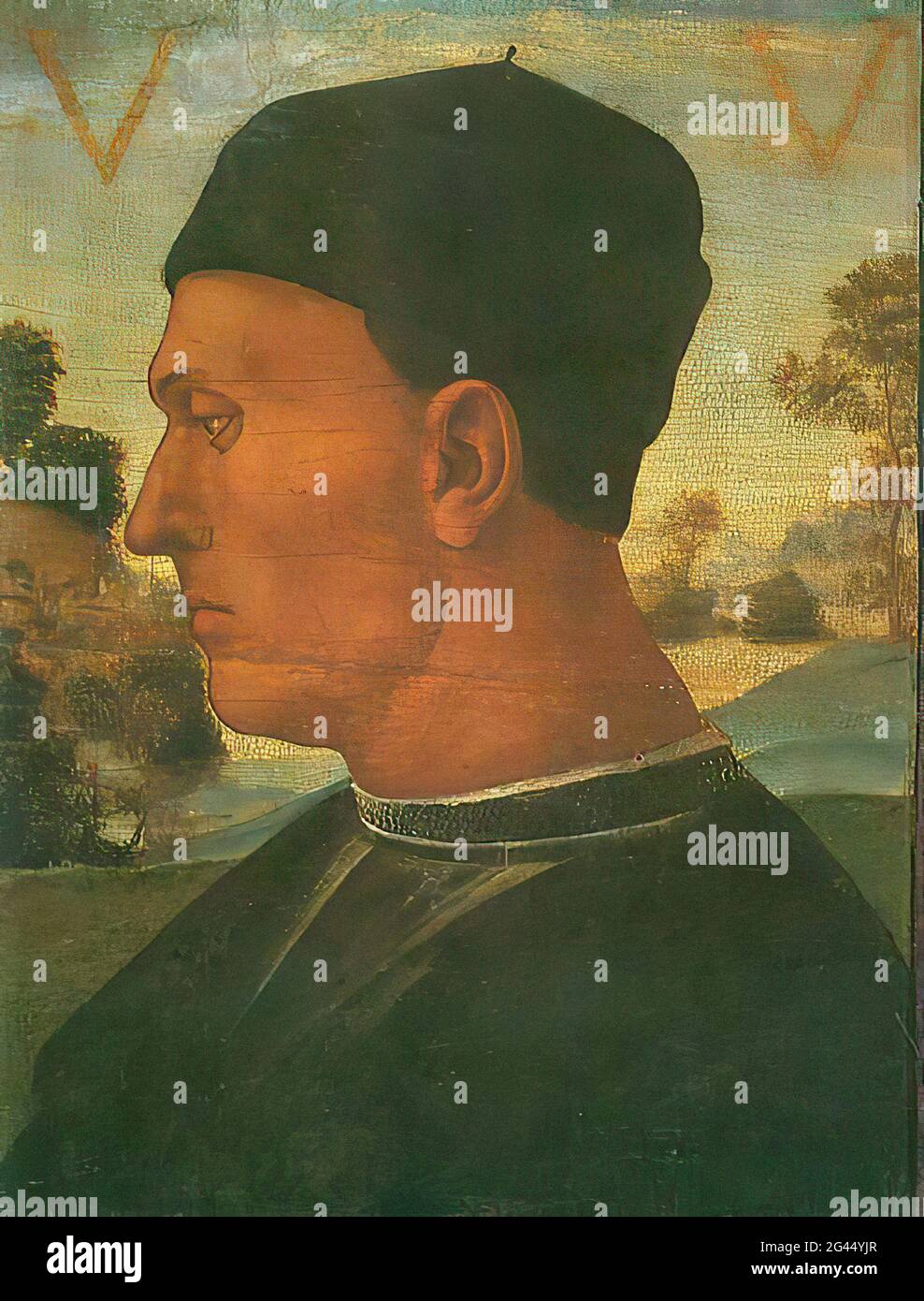 Luca Signorelli - Portrait Vitellozzo Vitelli C 1496 Banque D'Images