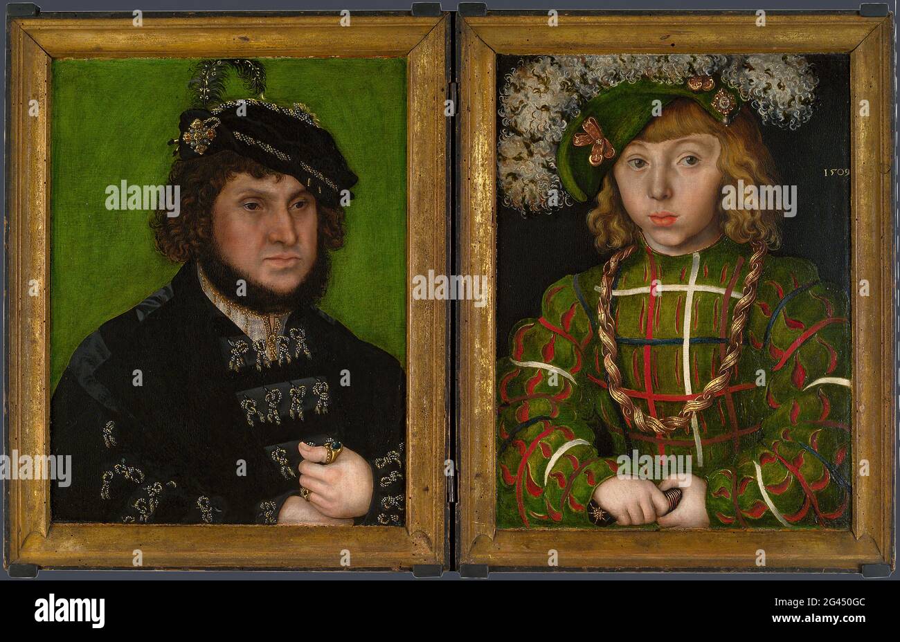 Lucas Cranach l'ancien - diptych deux électeurs de Saxe Banque D'Images