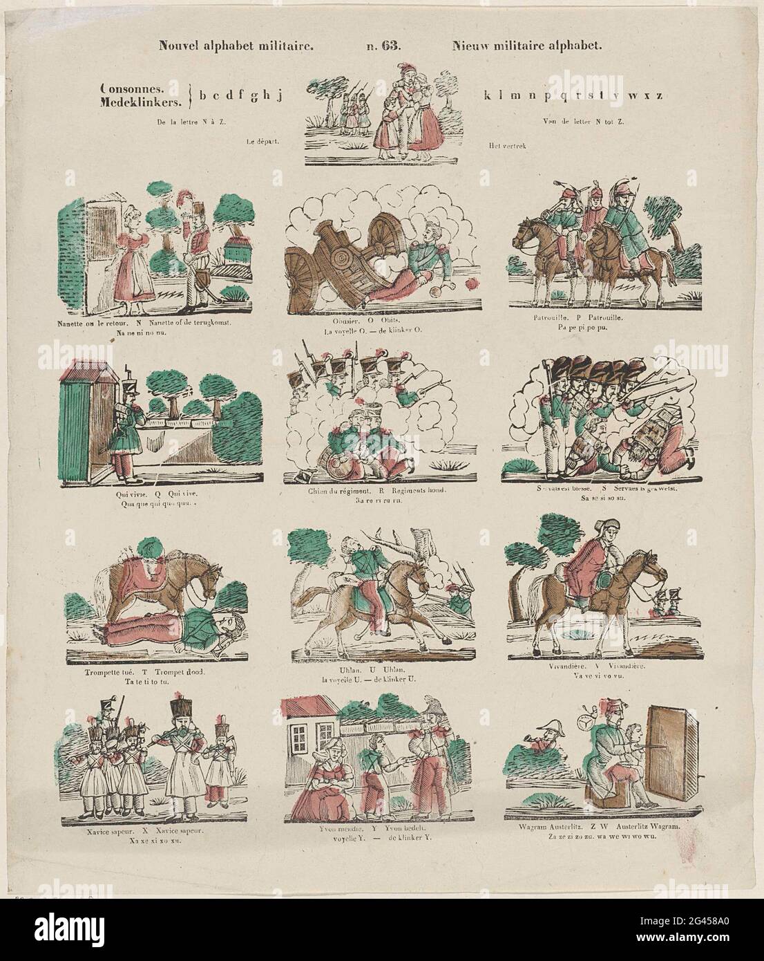 Mot De 7 Lettres Commençant Par Z Nouvel alphabet militaire / nouvel alphabet militaire. Feuille avec 12  représentations des lettres de l'alphabet (N-Z) illustrées par des soldats  dont les mots commencent par la lettre en question. Sous chaque image