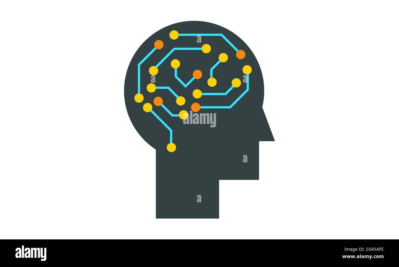 Image vectorielle de l'ai humain d'icône d'intelligence artificielle Illustration de Vecteur