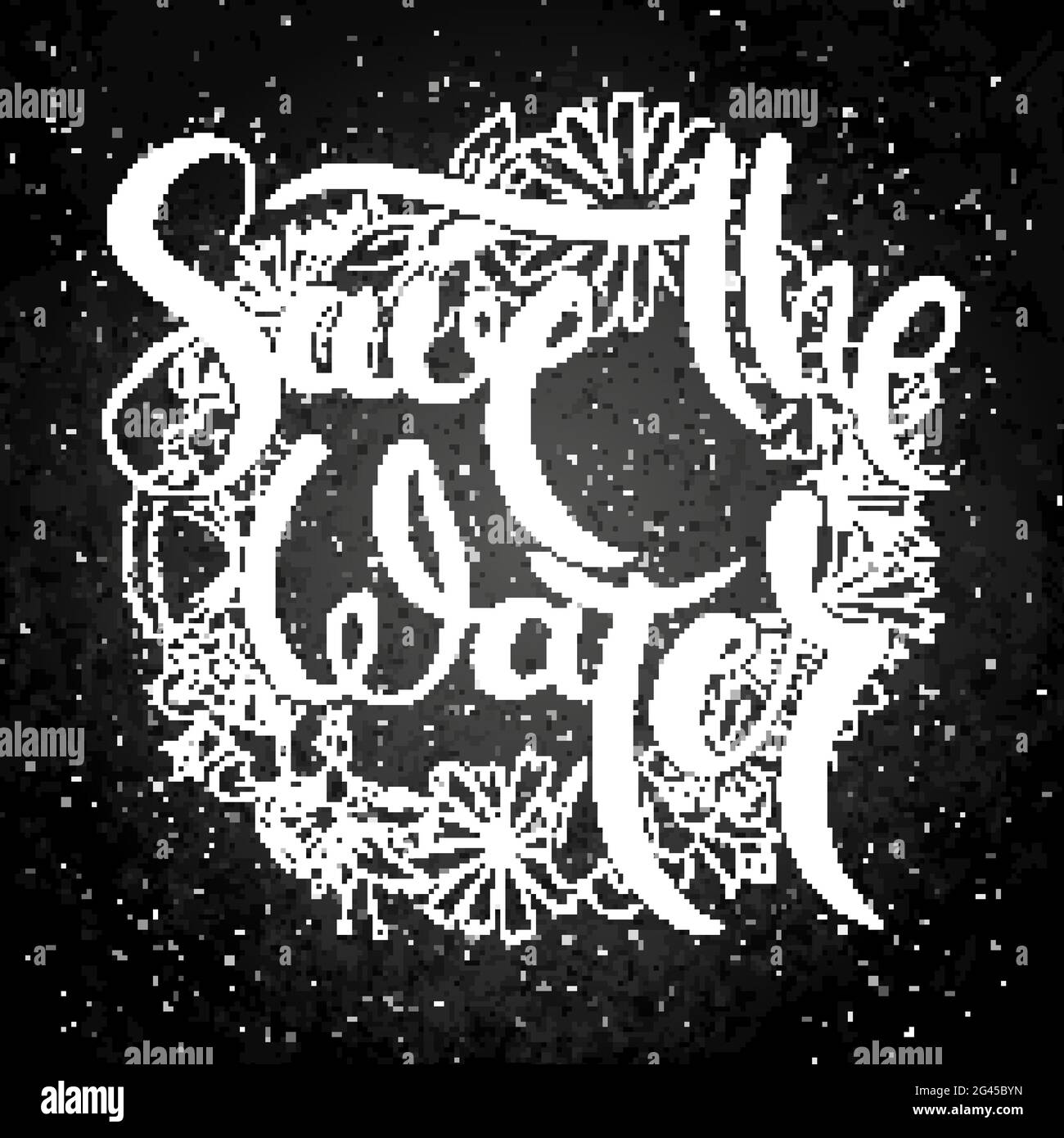 Sauver l'eau. Carte de grillage à la main avec fond de fleur. Lettres de style rétro faites main. Typographie vectorielle vintage dessinée à la main Ill Illustration de Vecteur